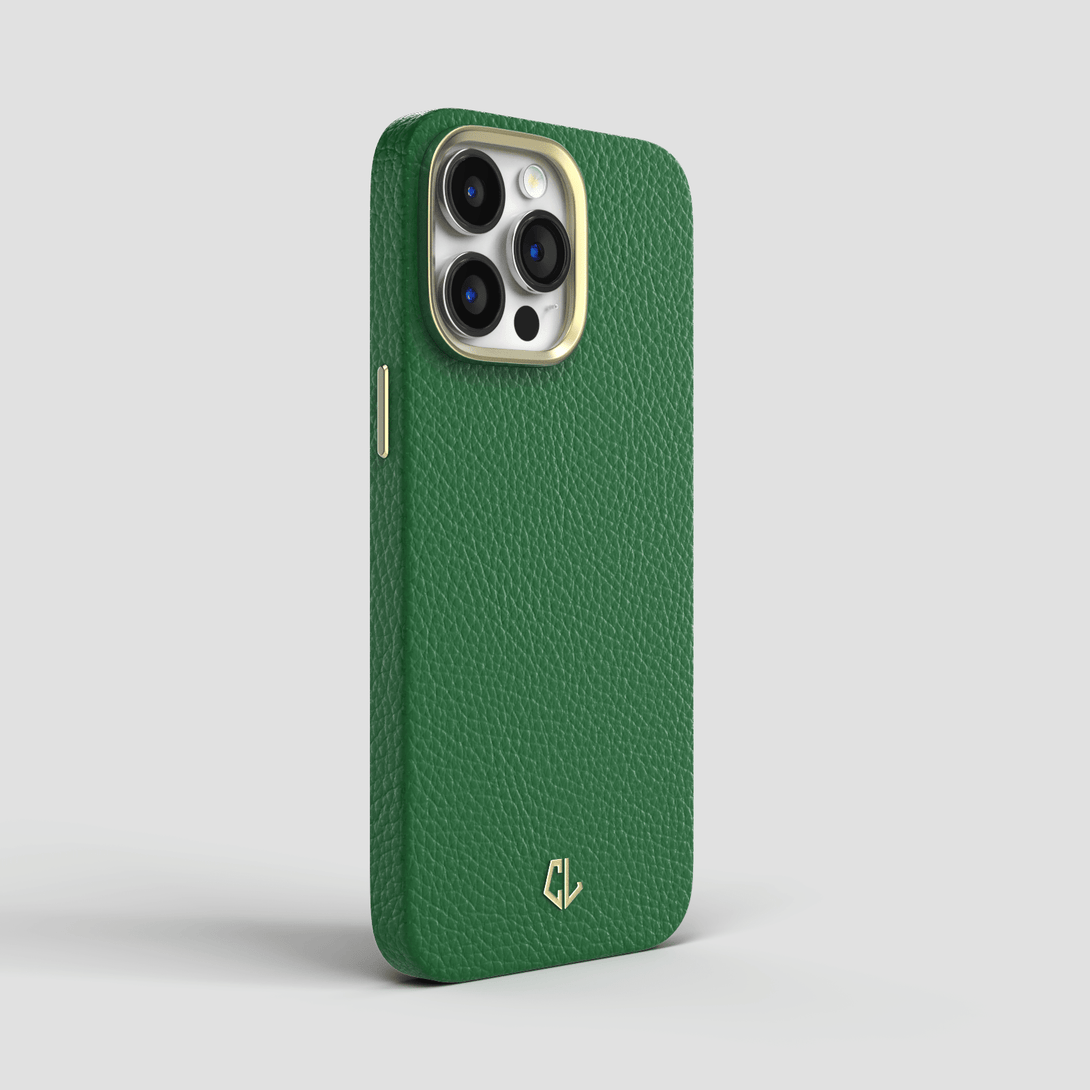 Best Luxury iPhone 15 Pro Case made in Leather - Green