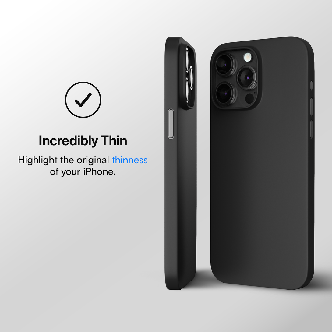 Best Thin Case for iPhone 15, 15 Pro, 15 Pro Max, 15 Plus - Black Titanium
