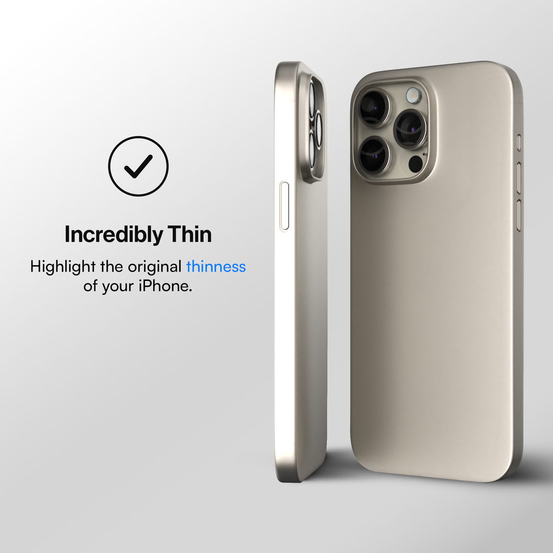 Best thin case for iPhone 15, 15 Pro, 15 Pro Max, 15 Plus - Natural Titanium