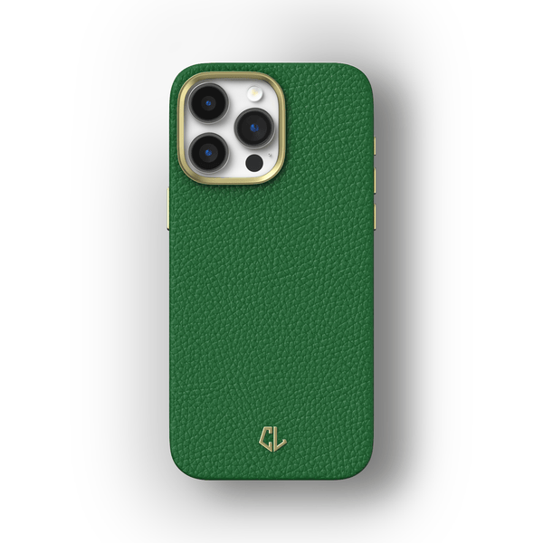 Luxury iPhone 15 Leather Case, 15 Pro, 15 Pro Max, 15 Plus - Green