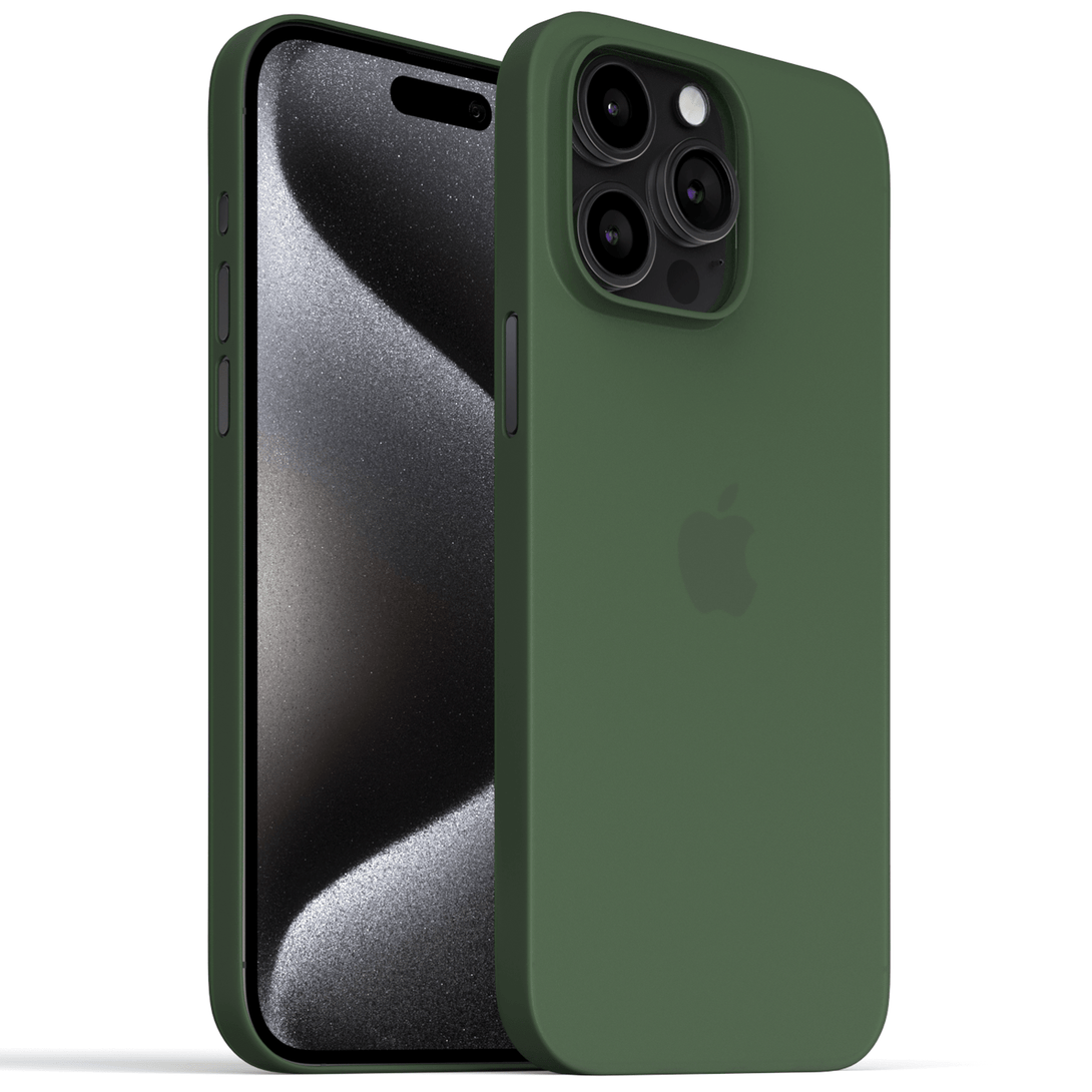 Minimalist Case for iPhone 15, 15 Pro, 15 Pro Max, 15 Plus - Green