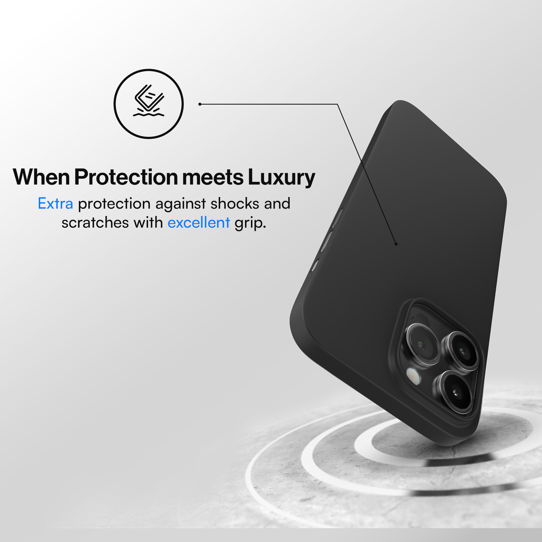 Protective thin case for iPhone 15, 15 Pro, 15 Pro Max, 15 Plus - Black Titanium