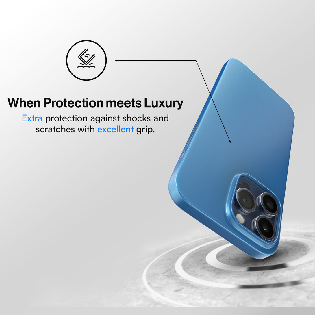 Protective Case for iPhone 15, 15 Pro, 15 Pro Max, 15 Plus - Blue Titanium