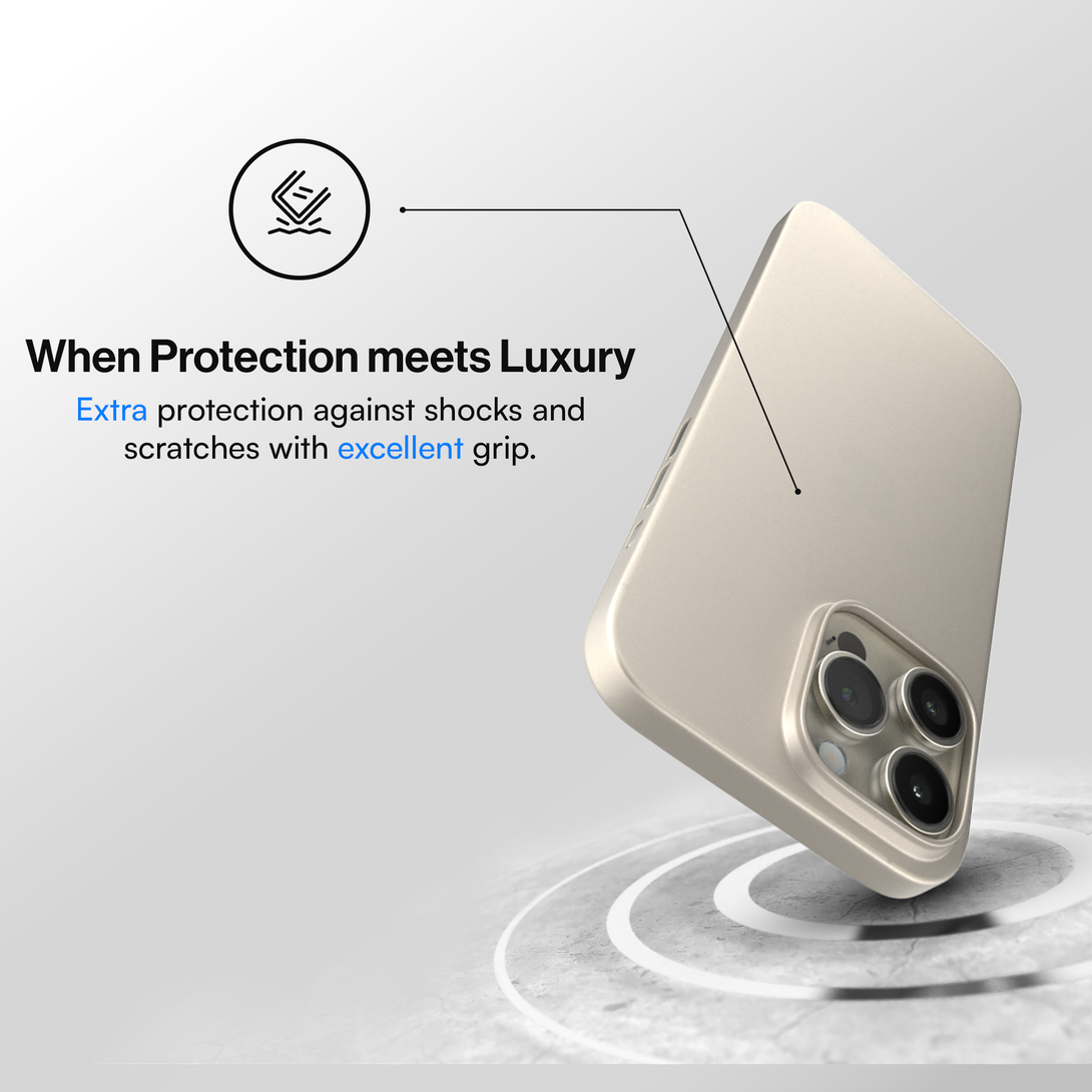 Protective case for iPhone 15, 15 Pro, 15 Pro Max, 15 Plus - Natural Titanium