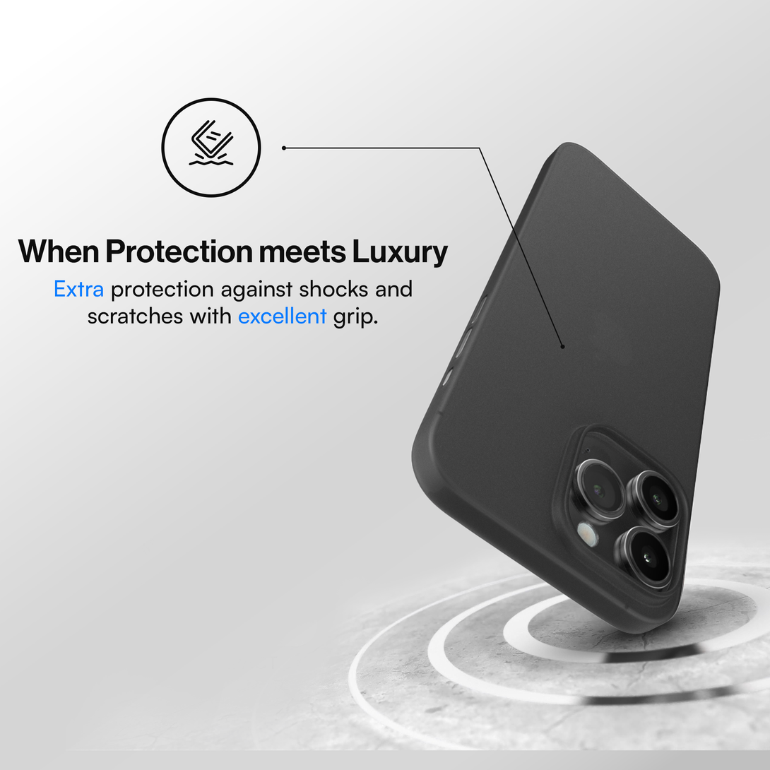 Protective Ultra Thin Case for iPhone 16, 16 Pro, 16 Pro Max, 16 Plus - Slim Case - Frosted Black