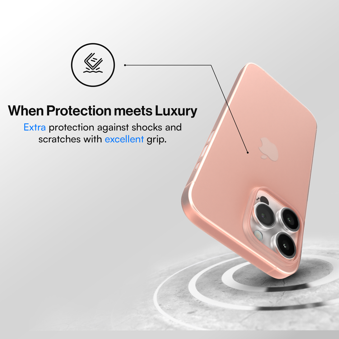 Ultra Thin Case for iPhone 16, 16 Pro, 16 Pro Max, 16 Plus - Frosted Pink - protection