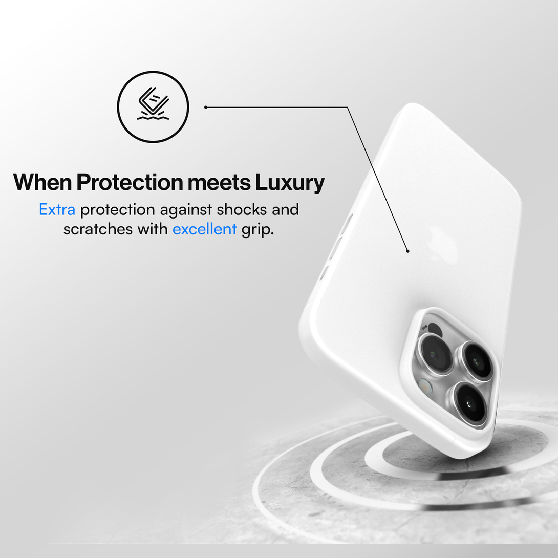 Protective Thin Case for iPhone 16, 16 Pro, 16 Pro Max, 16 Plus - Frosted White