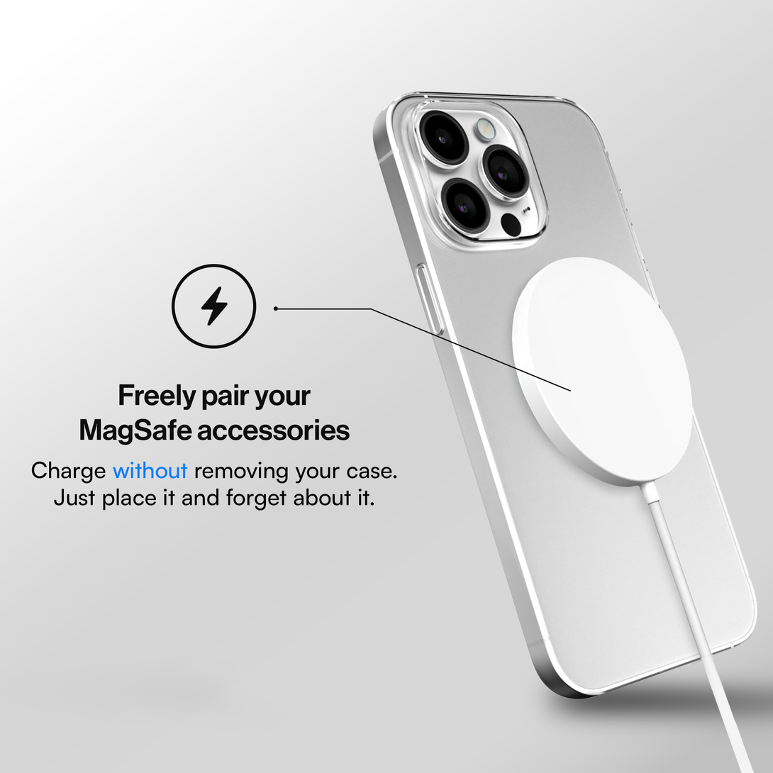 Slim case for iPhone 16, 16 Pro, 16 Pro Max, 16 Plus Magsafe compatible - Transparent