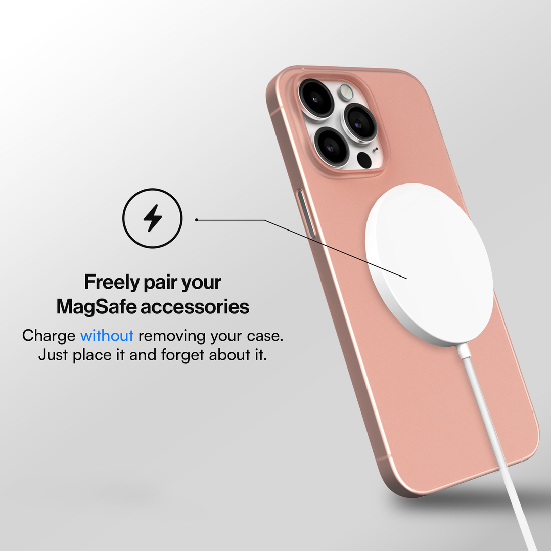 Ultra Thin Case for iPhone 16, 16 Pro, 16 Pro Max, 16 Plus - Frosted Pink  -Magsafe