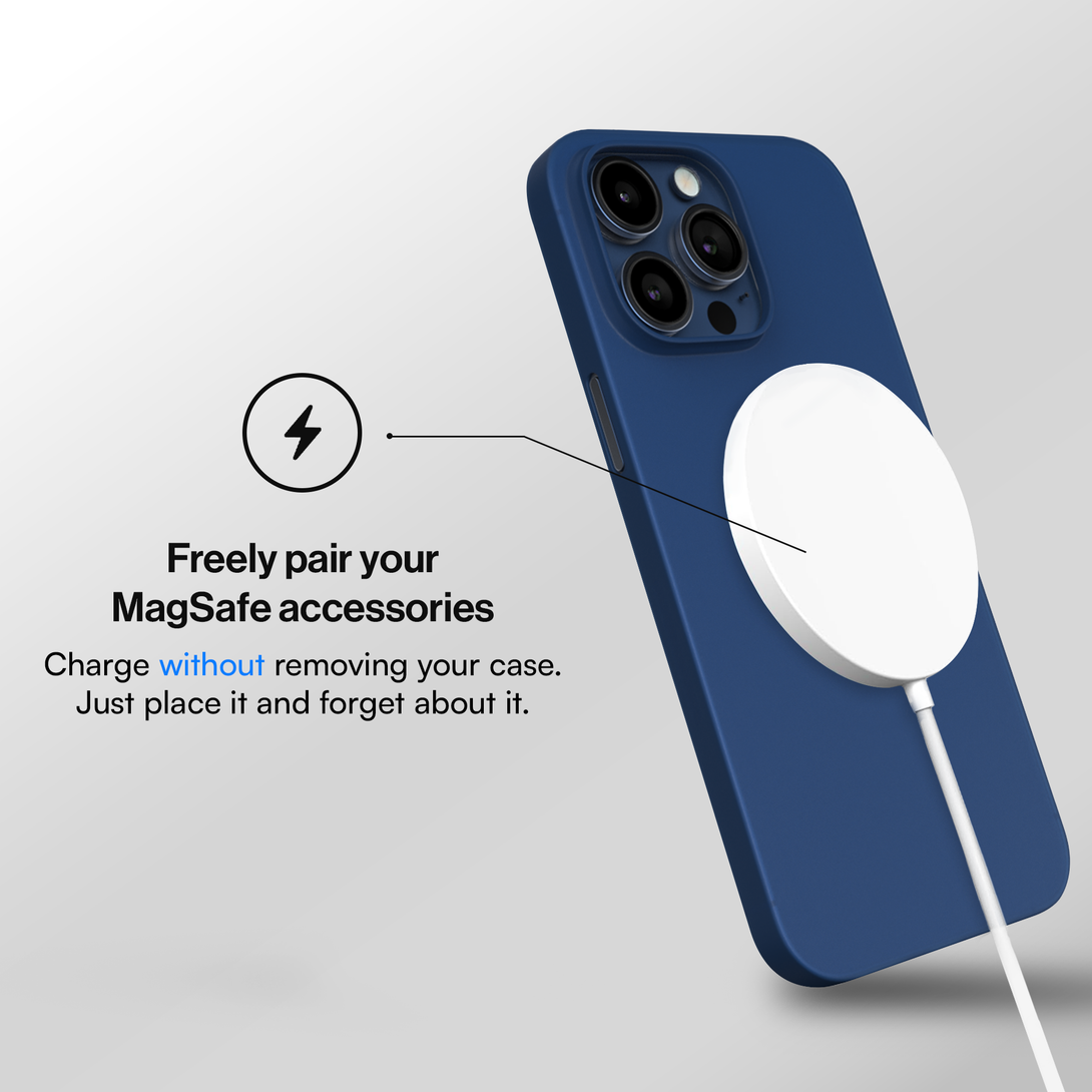 Slim Case for iPhone 16, 16 Pro, 16 Pro Max, 16 Plus - Magsafe compatible - Navy Blue