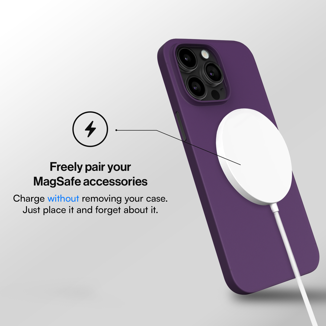 Slim Case for iPhone 16, 16 Pro, 16 Pro Max, 16 Plus - Magsafe Compatible - Purple