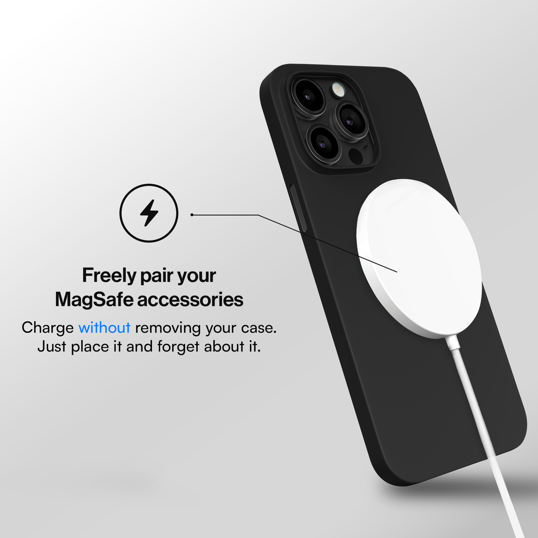 Slim case for iPhone 16, 16 Pro, 16 Pro Max, 16 Plus - Magsafe compatible - Black Titanium