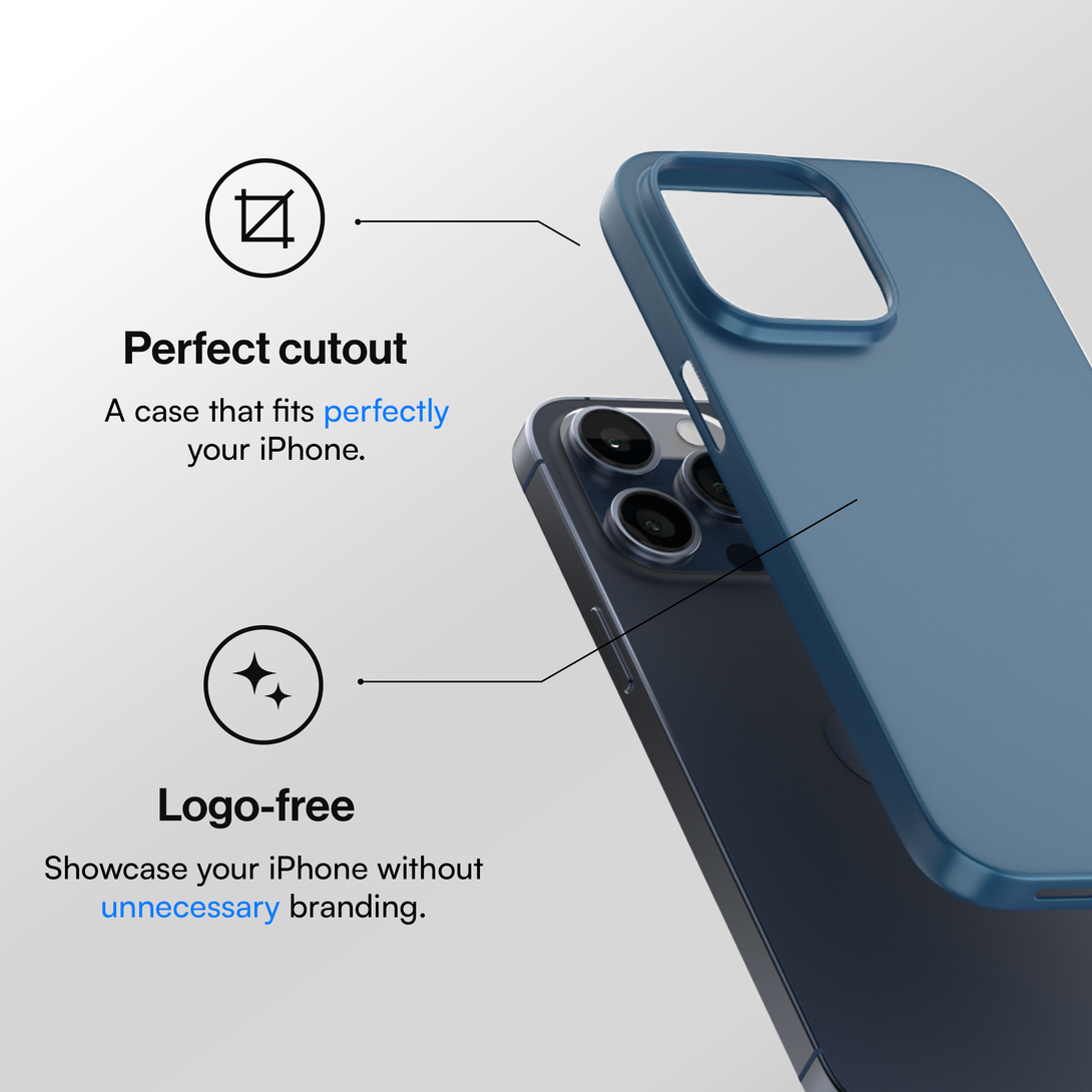 Thinnest Case for iPhone 15, 15 Pro, 15 Pro Max, 15 Plus - Blue Titanium