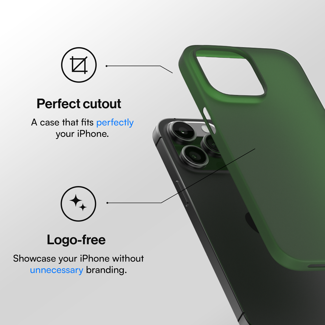 Thinnest Case for iPhone 15, 15 Pro, 15 Pro Max, 15 Plus - Green