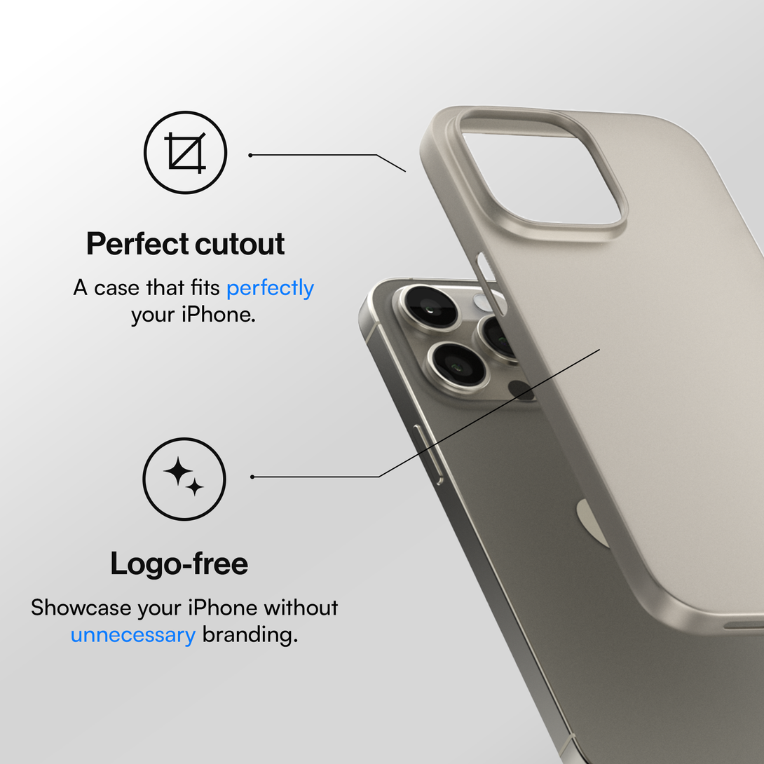 Thinnest case for iPhone 15, 15 Pro, 15 Pro Max, 15 Plus - Natural Titanium