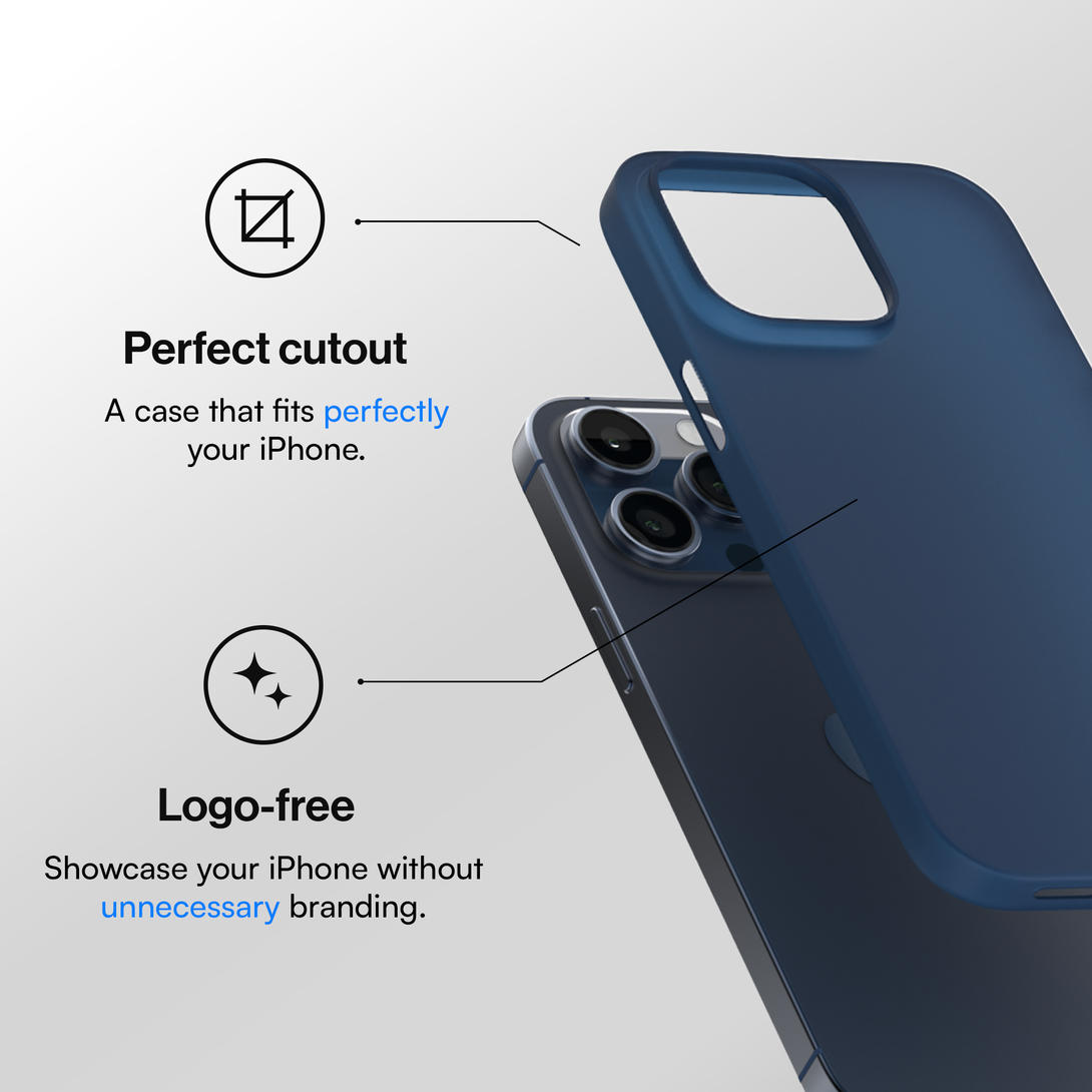 Thinnest iPhone 15 Pro Max case - Navy Blue
