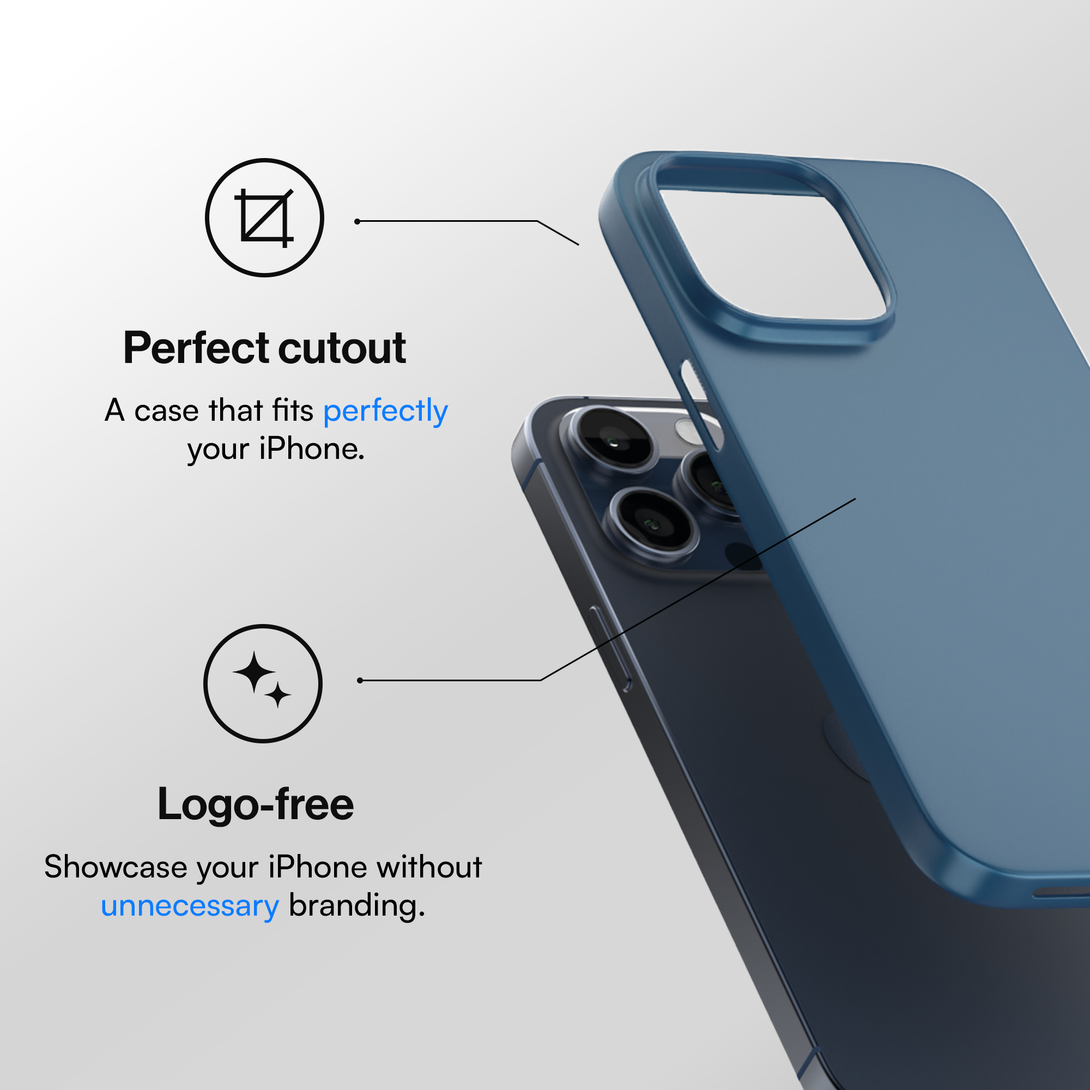 Thinnest Case for iPhone 16, 16 Pro, 16 Pro Max, 16 Plus - Blue Titanium