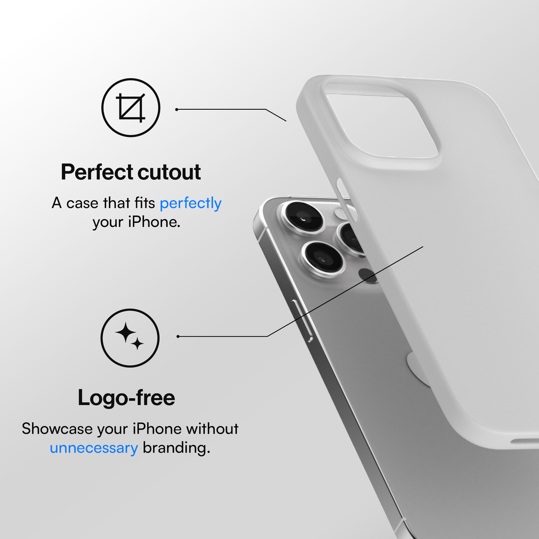 Thinnest Case for iPhone 16, 16 Pro, 16 Pro Max, 16 Plus - Frosted White