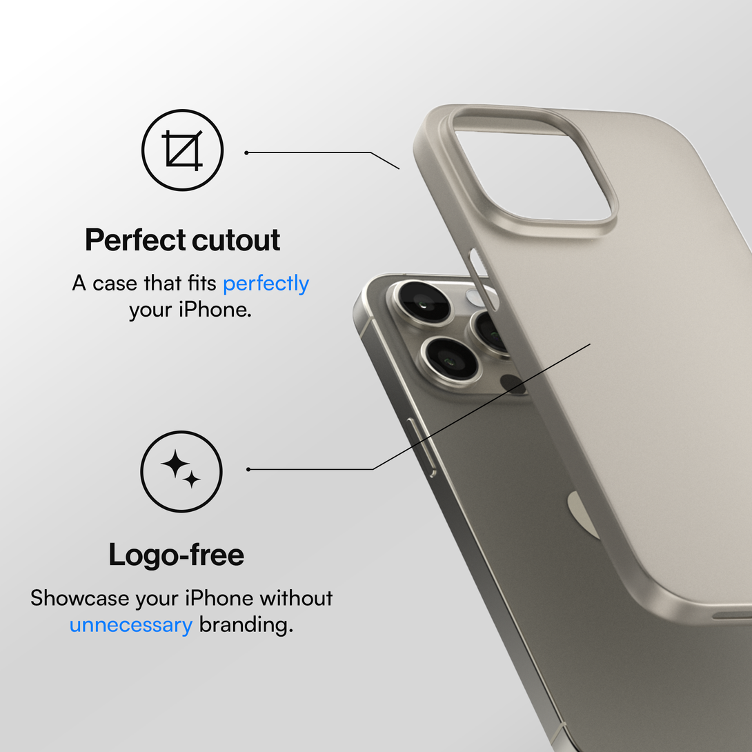 Thinnest case for iPhone 16, 16 Pro, 16 Pro Max, 16 Plus - Natural Titanium